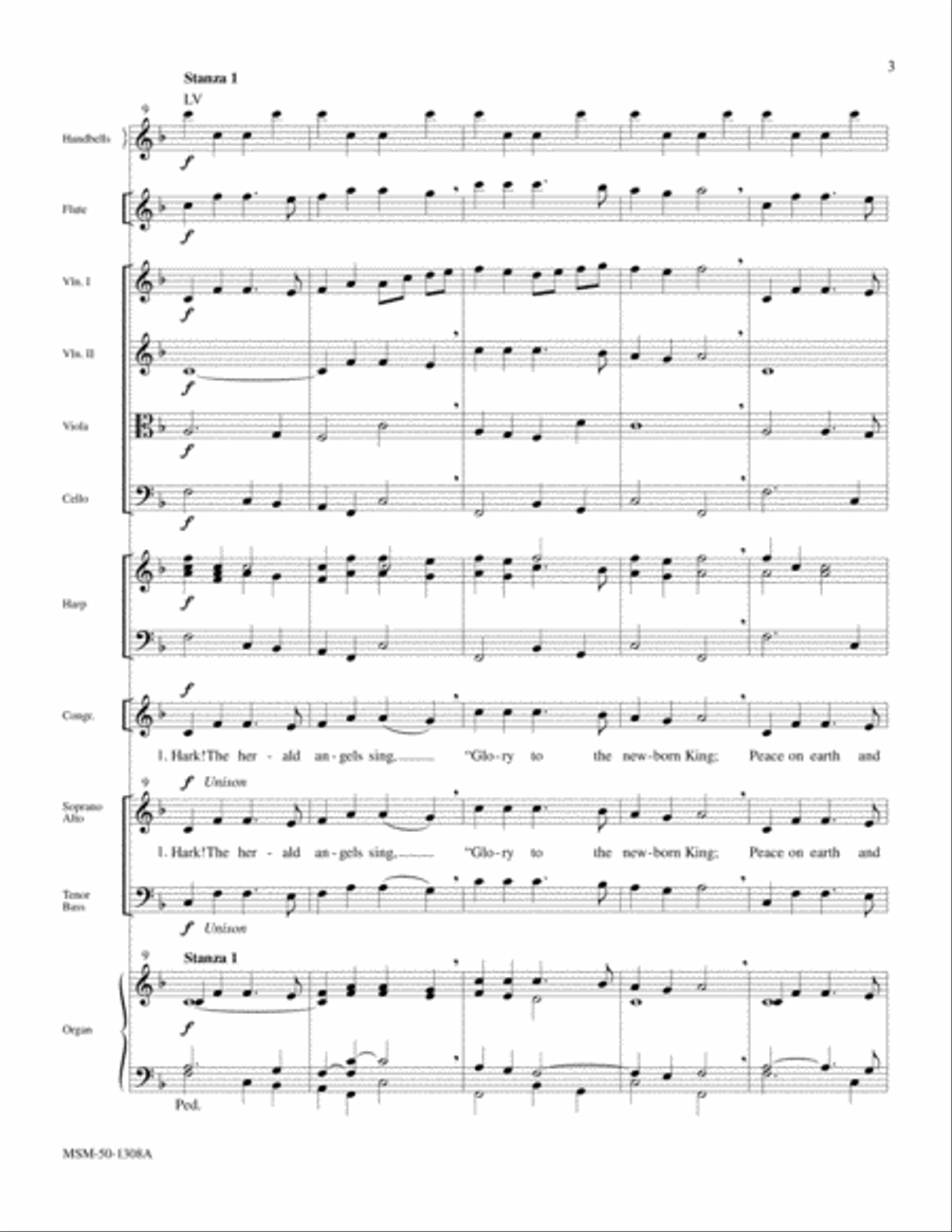 Hark! The Herald Angels Sing Choir scores gallery preview page 3