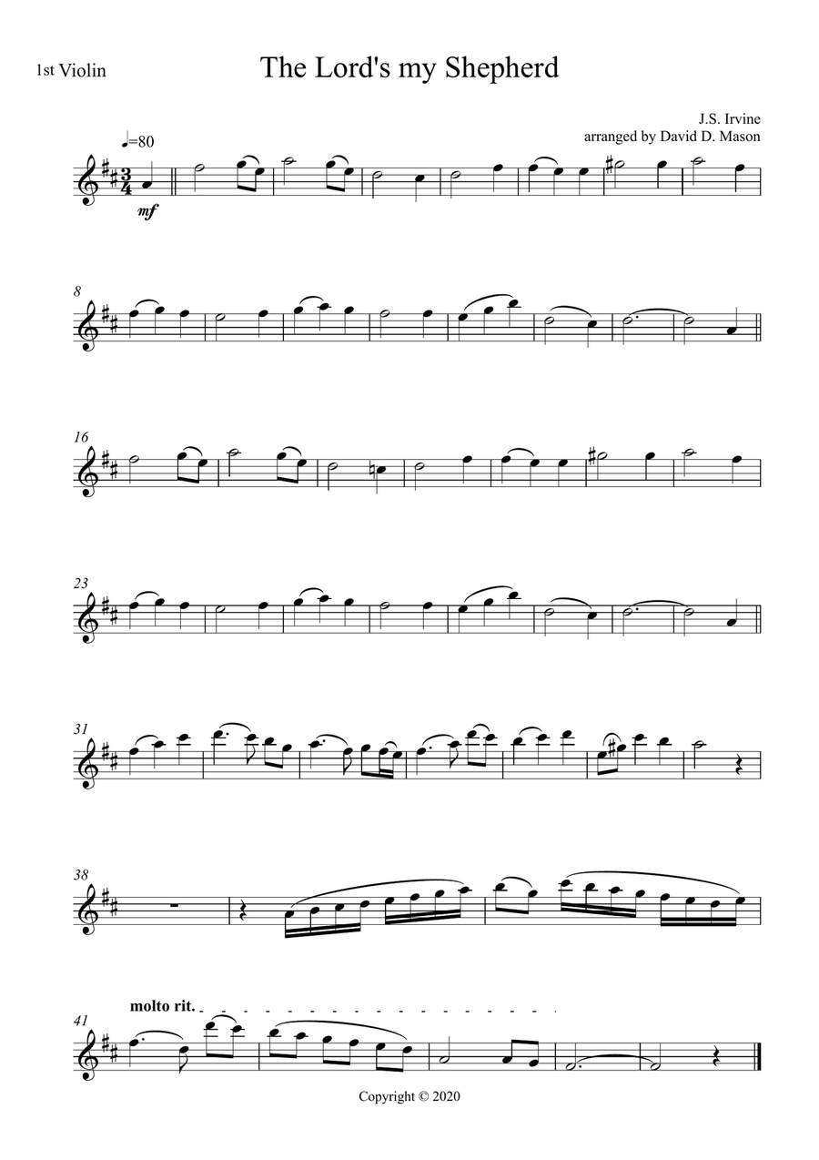 The Lord's my Shepherd Violin Solo scores gallery preview page 3