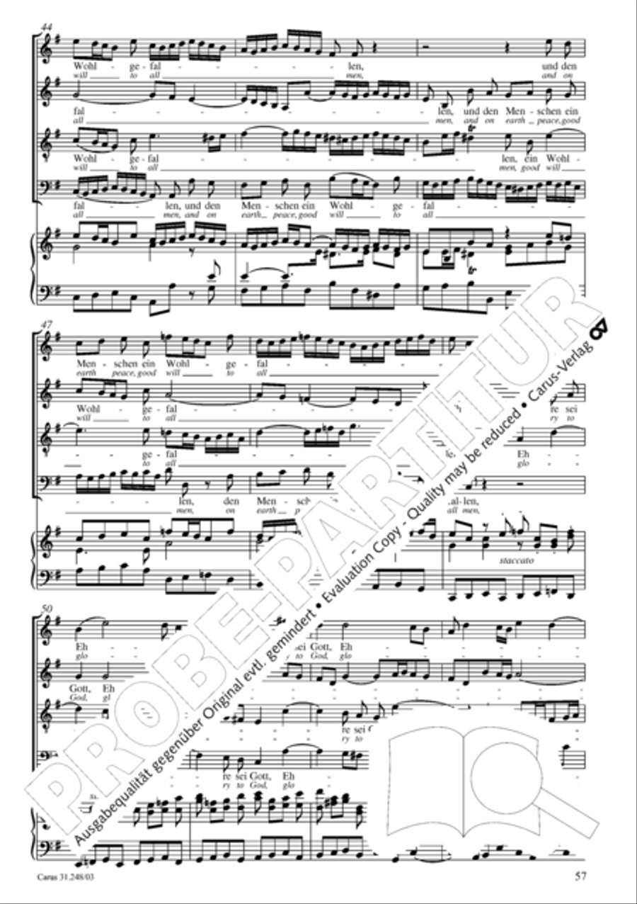 Christmas oratorio (Weihnachtsoratorium, Teile I-III) 4-Part scores gallery preview page 62