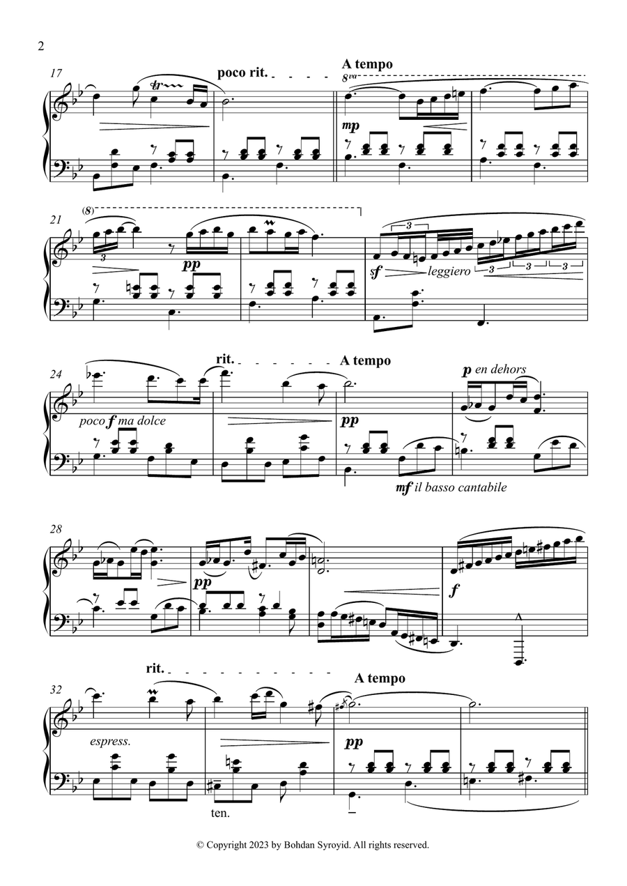 Spinning Waltz: Reinterpretation of Petzold's Minuet in G minor, Ahn. 115 Piano Solo scores gallery preview page 2