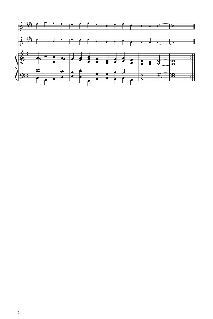 O Come, O Come, Emmanuel - Alto Sax Duet Woodwind Duet scores gallery preview page 2