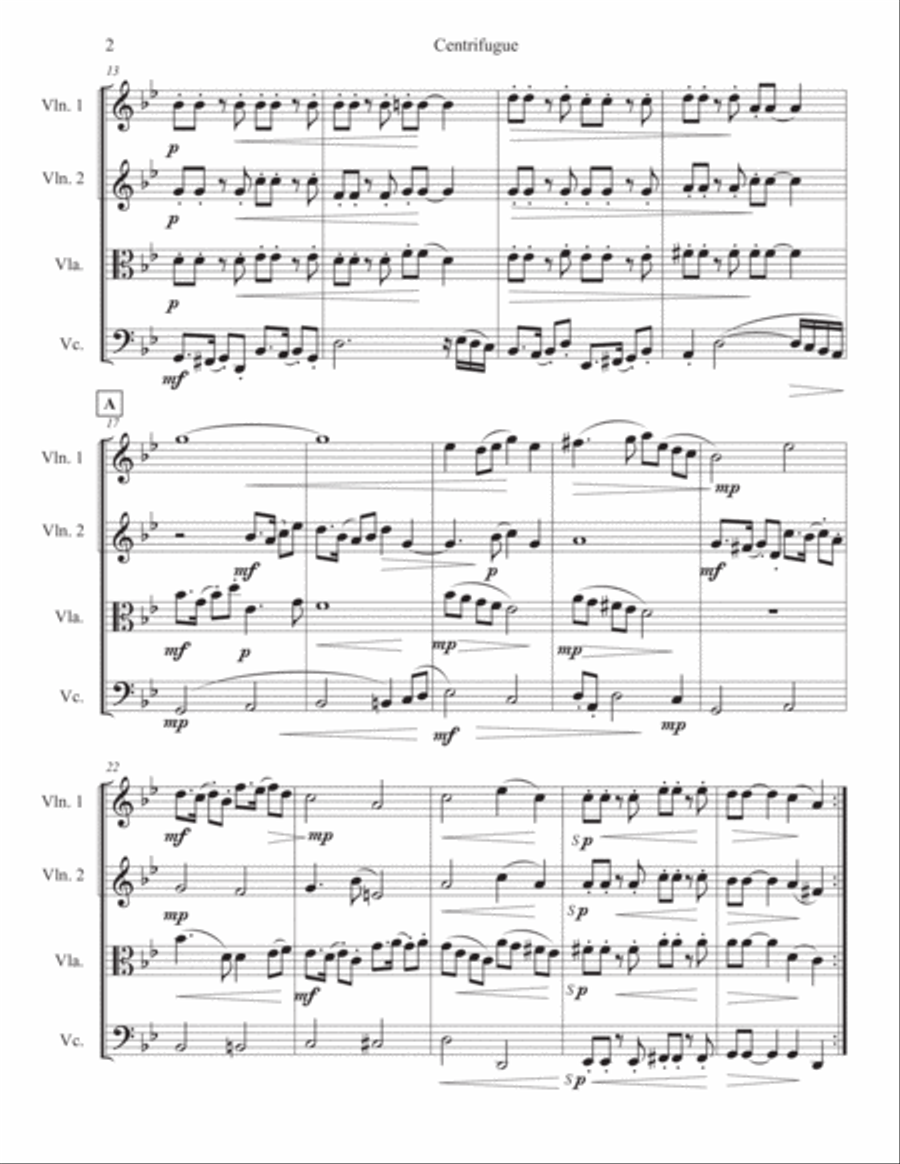 Centrifugue for String Quartet String Quartet scores gallery preview page 4