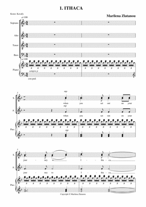 ITHACA, for SATB choir and piano