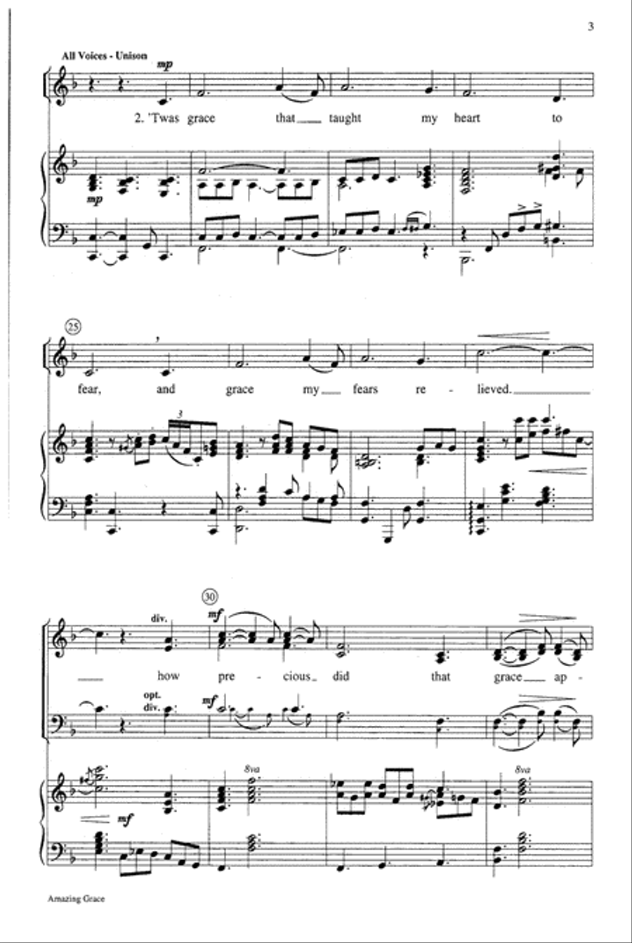 Amazing Grace 4-Part scores gallery preview page 4