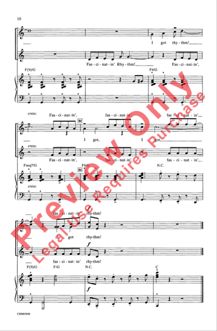 I Got Rhythm (with Fascinating Rhythm) SSA scores gallery preview page 10