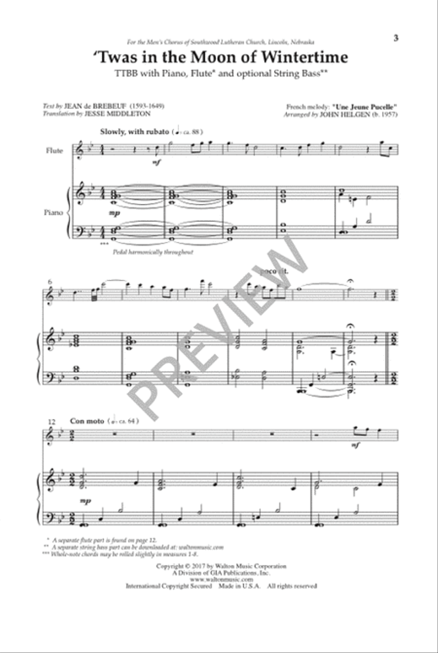 'Twas in the Moon of Wintertime TTBB scores gallery preview page 4
