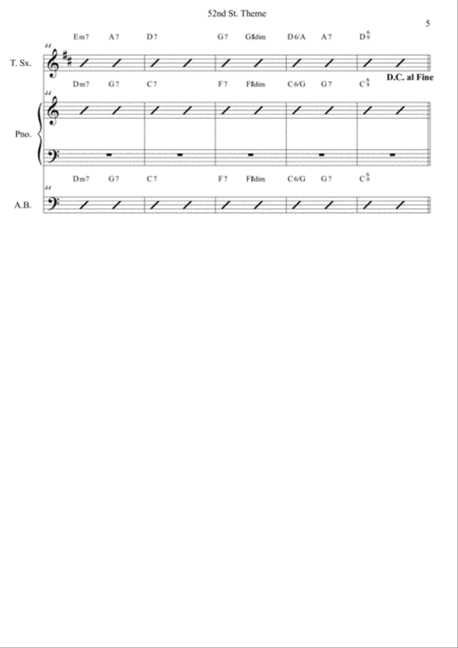 52nd Street Theme Small Ensemble scores gallery preview page 5