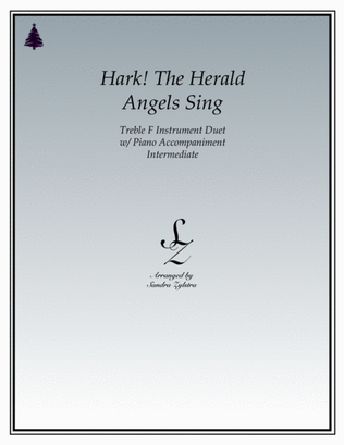 Hark! The Herald Angels Sing (treble F instrument duet)