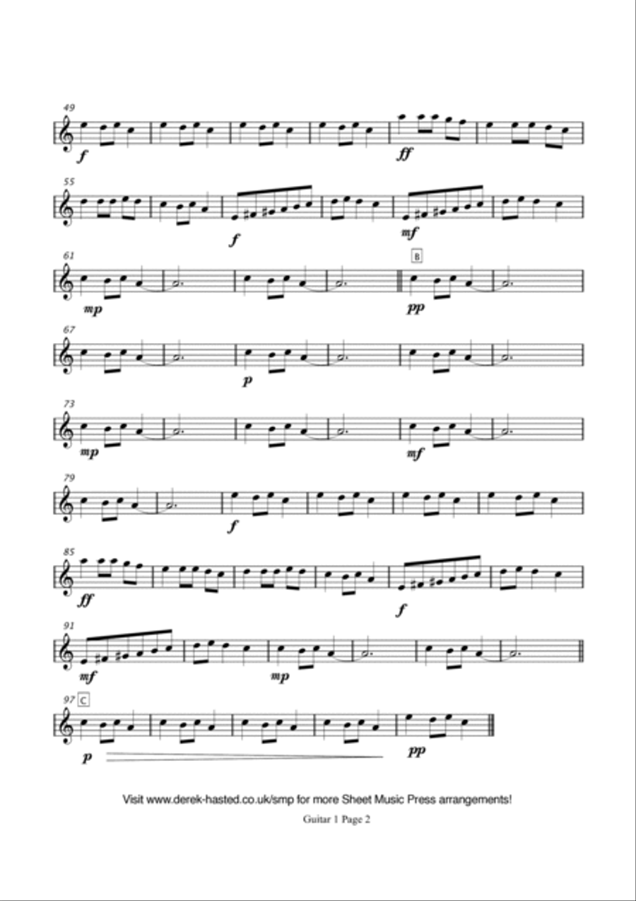 Carol Of The Bells - Instrumental for 4 guitars/large ensemble Large Ensemble scores gallery preview page 5
