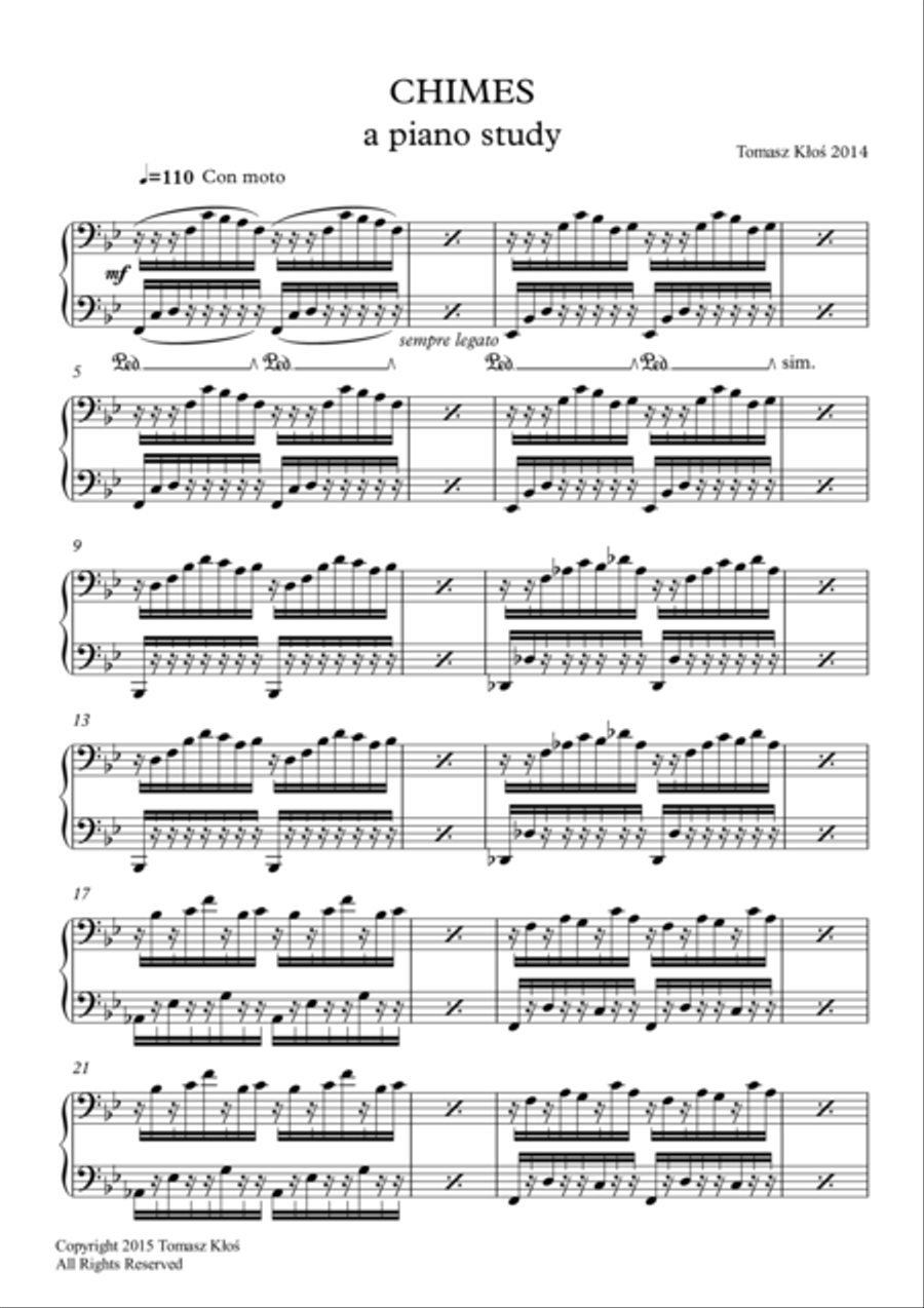 CHIMES a piano study Piano Method Digital Sheet Music Sheet