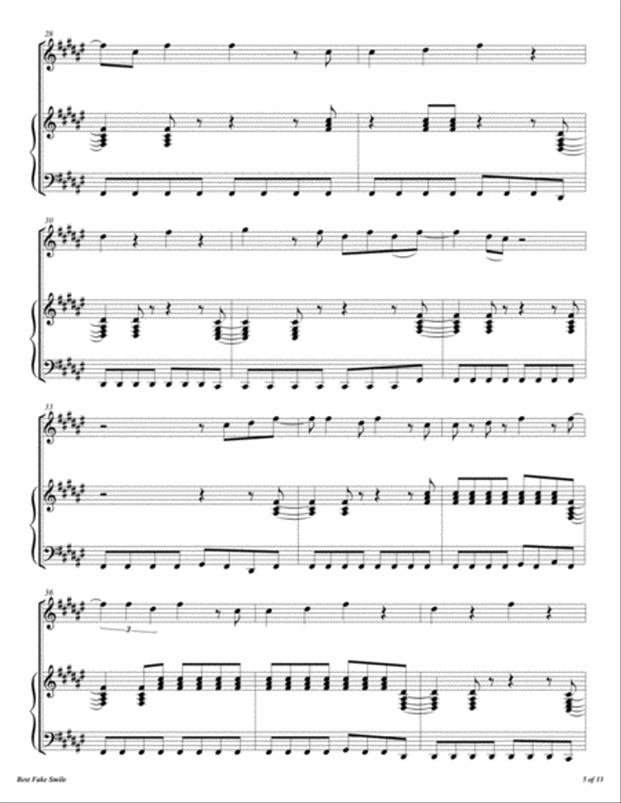 Best Fake Smile Flute Solo scores gallery preview page 6