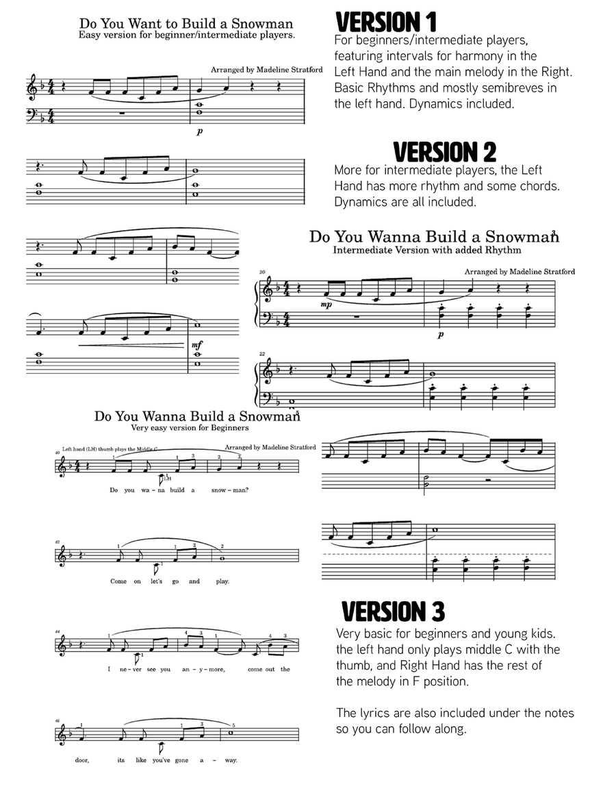 Do You Want To Build A Snowman? Piano, Vocal scores gallery preview page 2