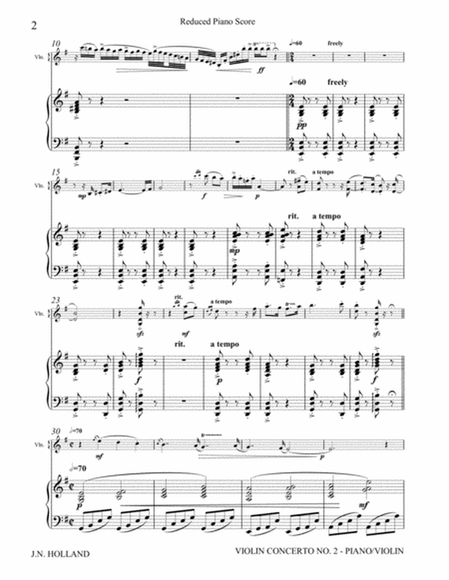 Concerto for Violin No. 2 (Individual Part and Reduced Orchestral Score) image number null