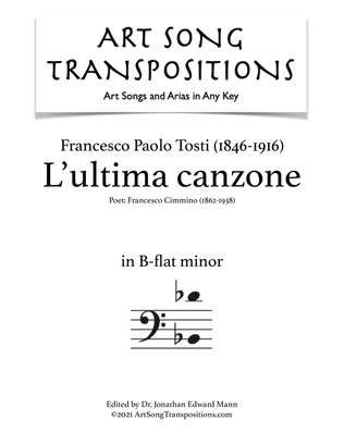 TOSTI: L'ultima canzone (transposed to B-flat minor, bass clef)