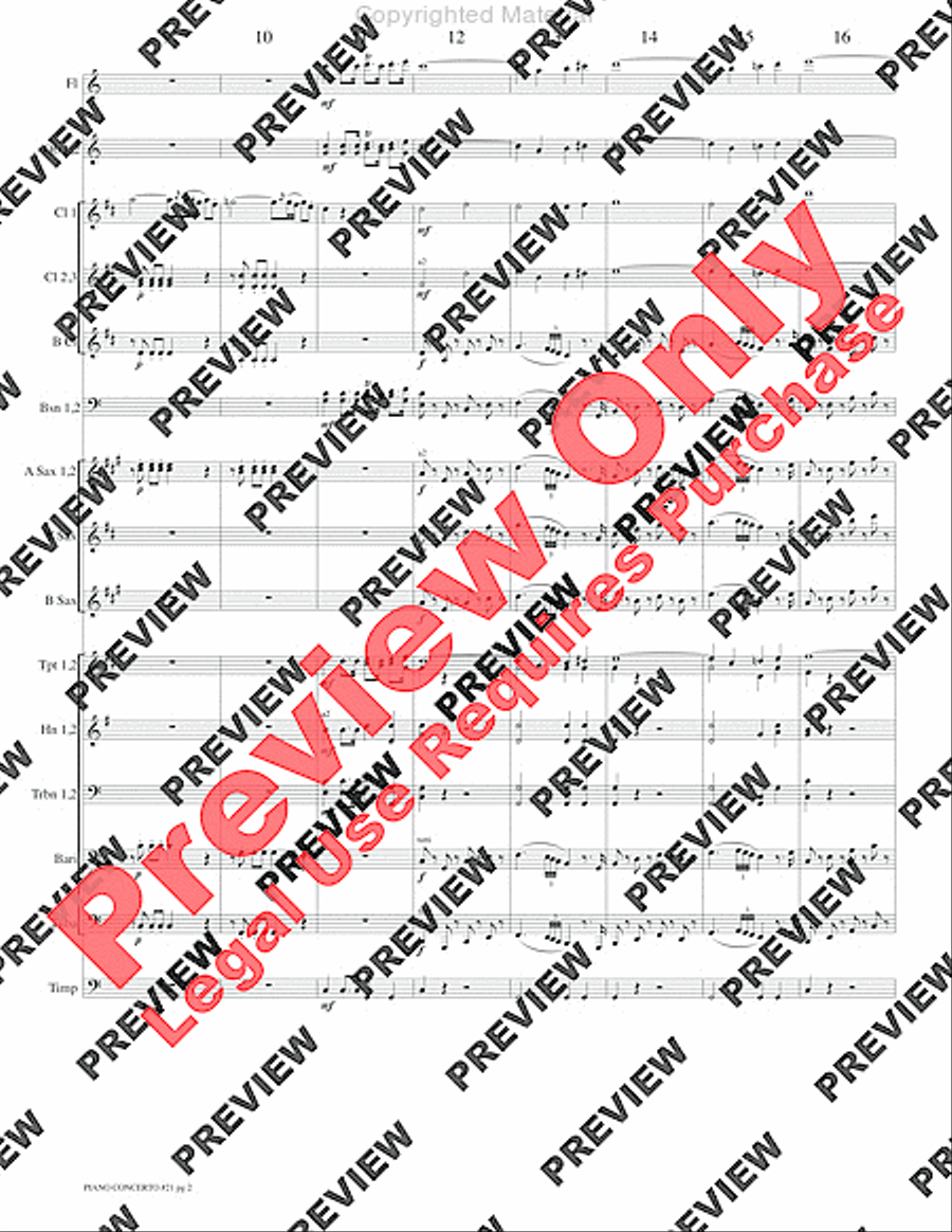 Piano Concerto No. 21, K. 467 (Movement I) Concert Band scores gallery preview page 5
