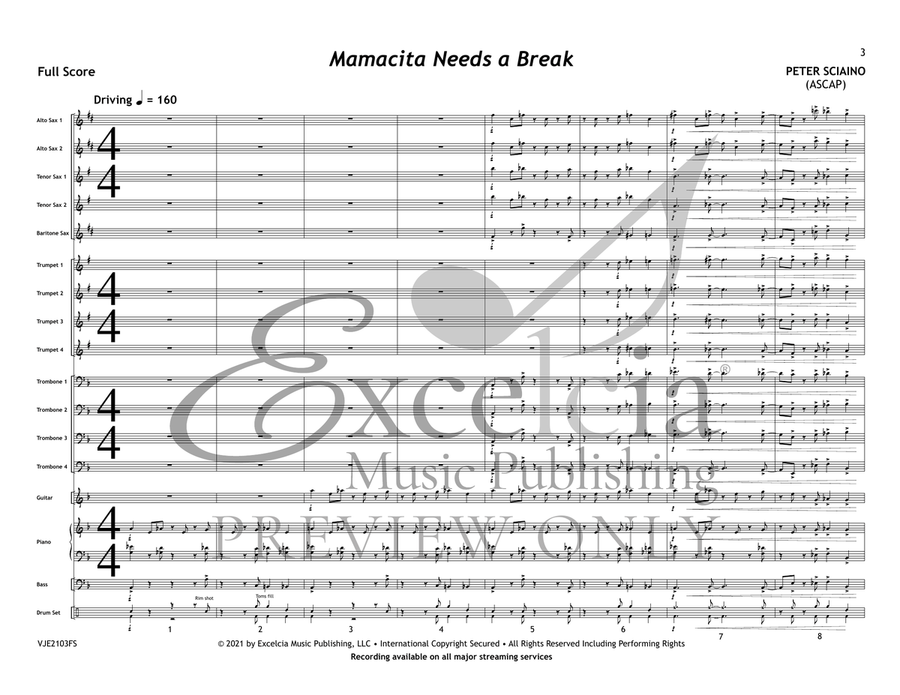Mamacita Needs a Break (Score) Jazz Ensemble scores gallery preview page 4
