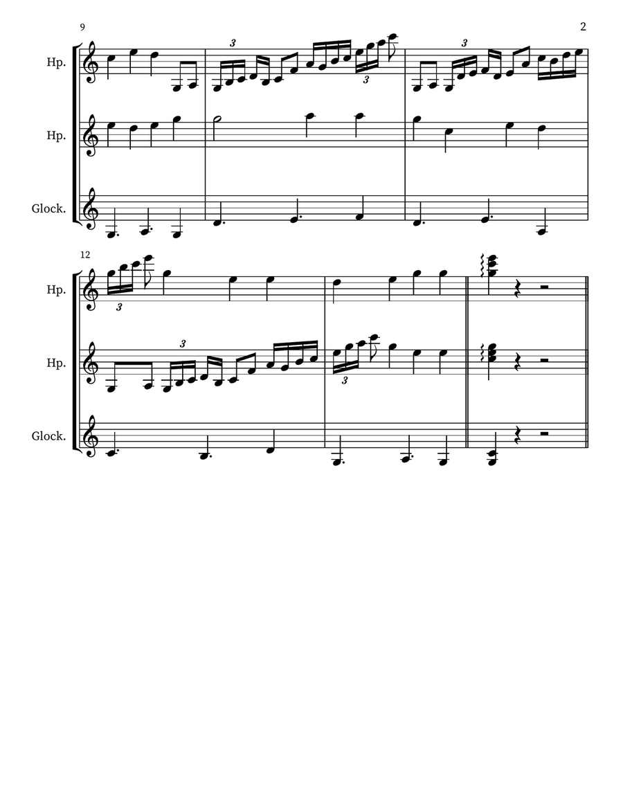A 3 for Harps & Glockenspiel Glockenspiel scores gallery preview page 2