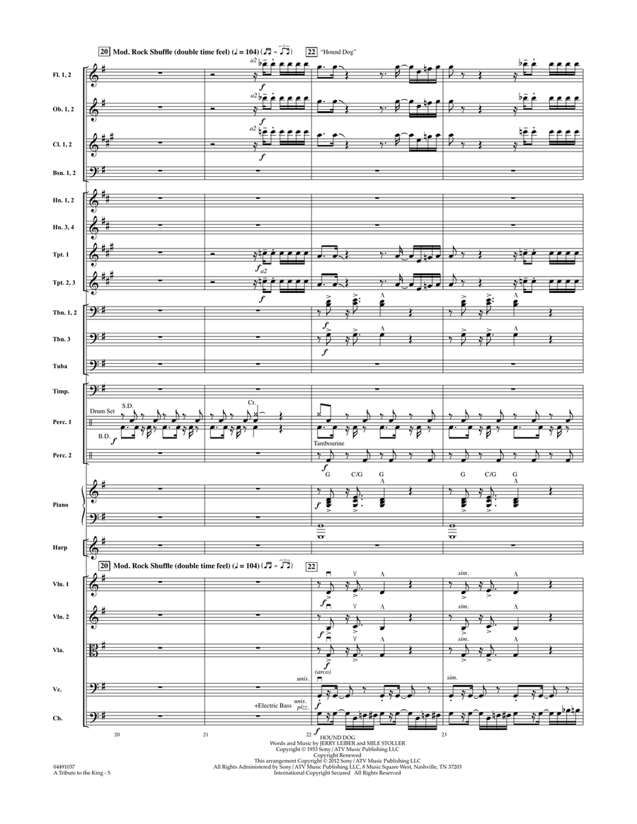A Tribute to the King (The Music of Elvis Presley) - Conductor Score (Full Score) Full Orchestra scores gallery preview page 5
