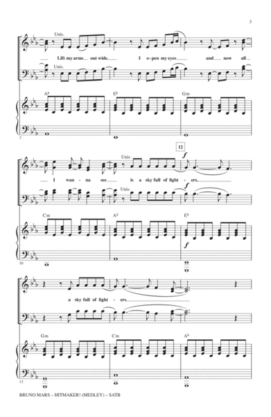 Bruno Mars: Hitmaker! (Medley) by Mark A. Brymer Choir - Digital Sheet Music
