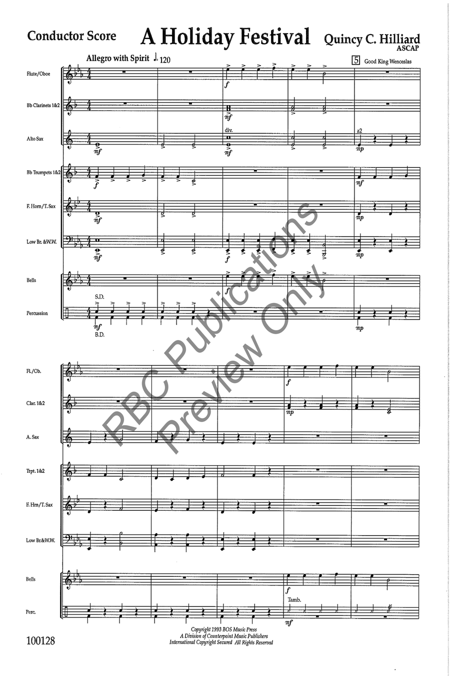 Holiday Festival Concert Band scores gallery preview page 3