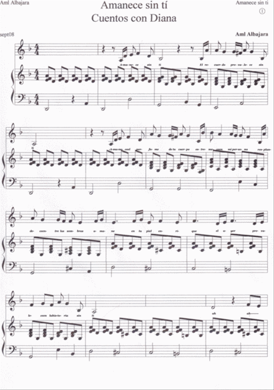 Amanece sin ti Amanece sin ti Voice scores gallery preview page 2