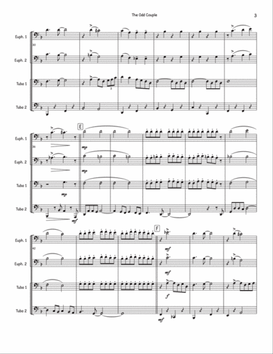 The Odd Couple Brass Quartet scores gallery preview page 3