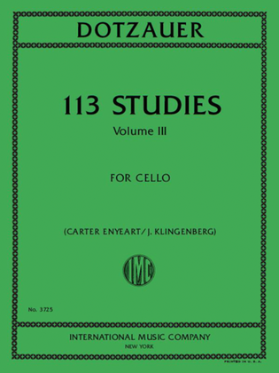 Book cover for 113 Studies, Volume III