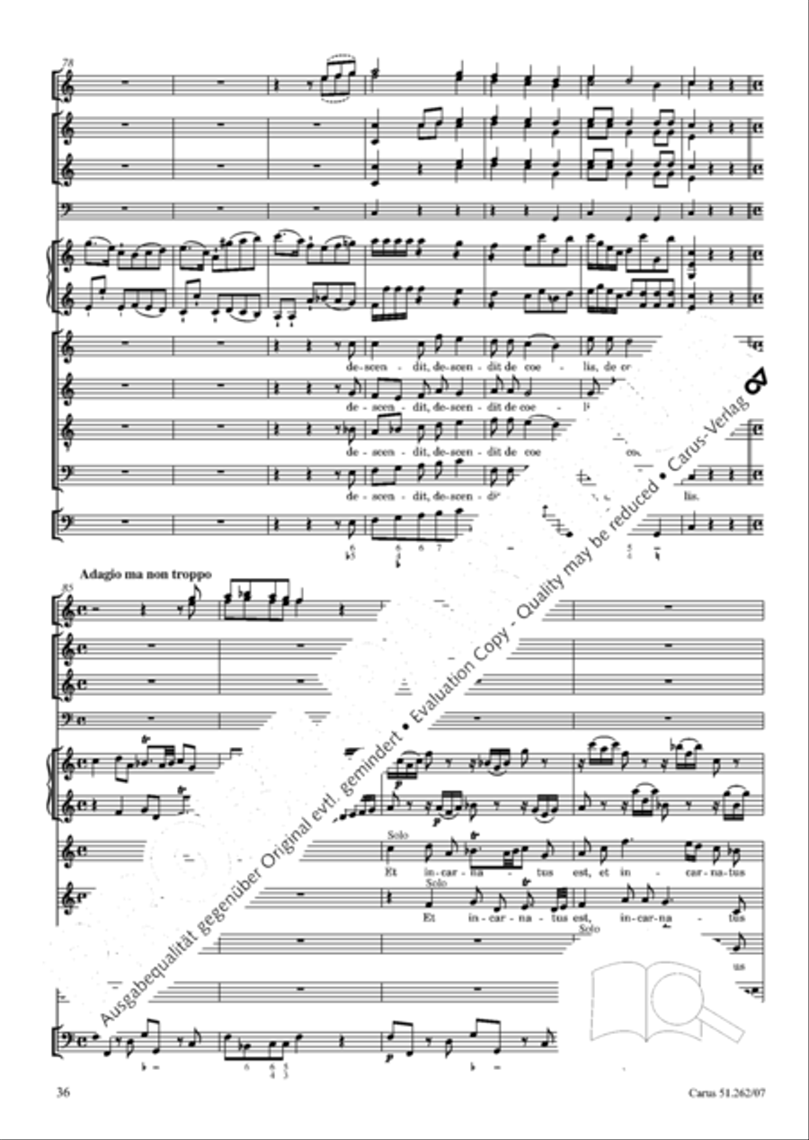Missa longa in C major (Missa longa in C) 4-Part scores gallery preview page 37