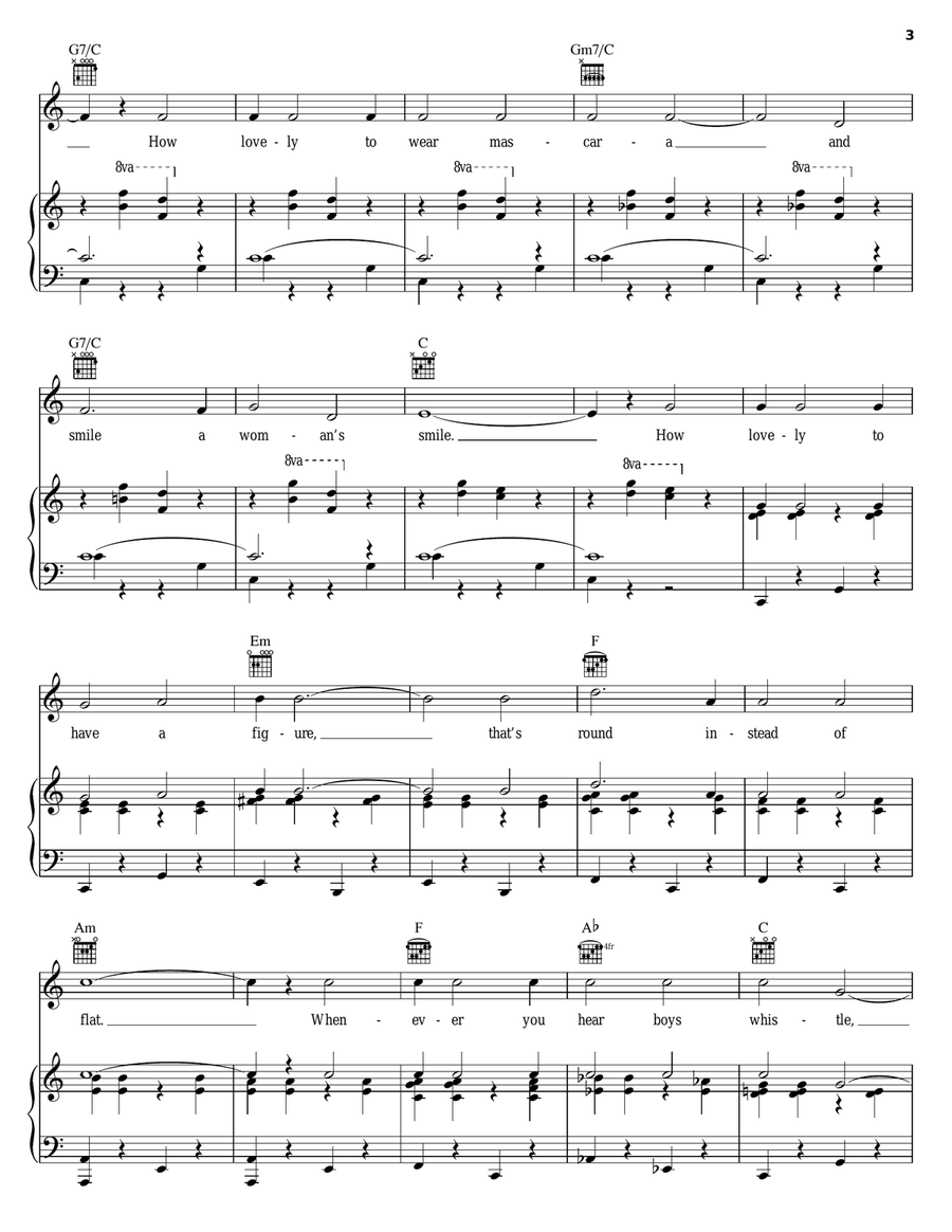 How Lovely To Be A Woman Piano, Vocal, Guitar scores gallery preview page 3