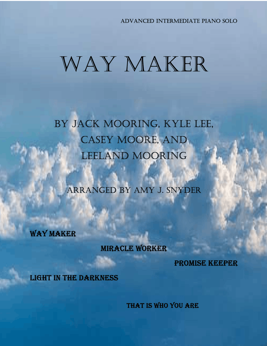 Way Maker Piano Solo scores gallery preview page 1