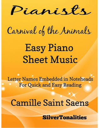Book cover for Pianists Carnival of the Animals Easy Piano Sheet Music
