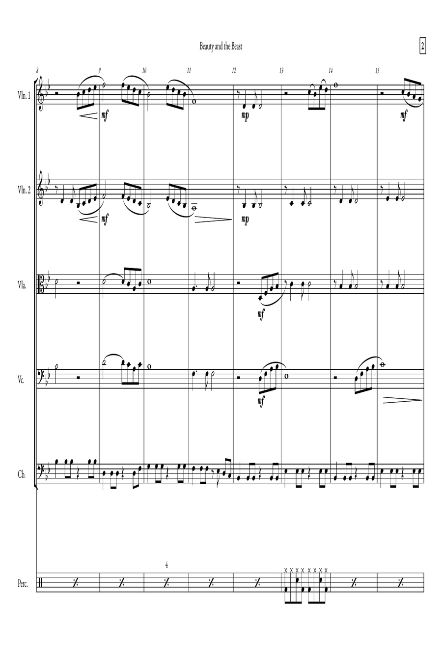 Beauty And The Beast Small Ensemble scores gallery preview page 2