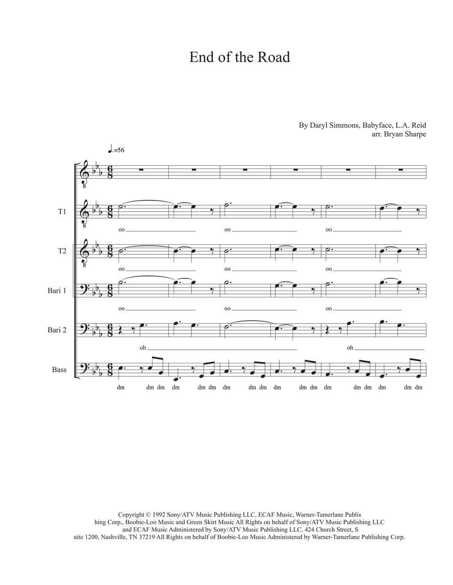 End Of The Road End Of The Road TTBB scores gallery preview page 1