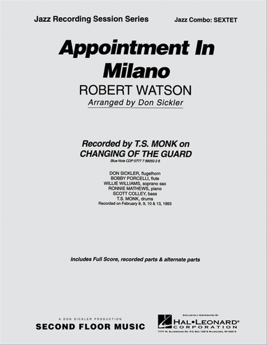 Appointment in Milano Jazz Ensemble scores gallery preview page 1