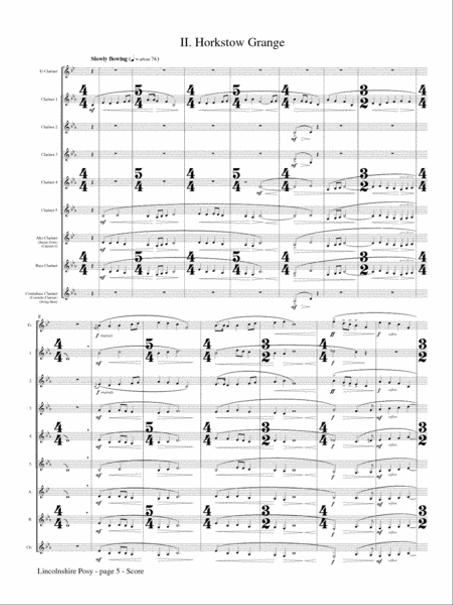 Lincolnshire Posy for Clarinet Choir Clarinet Choir scores gallery preview page 3