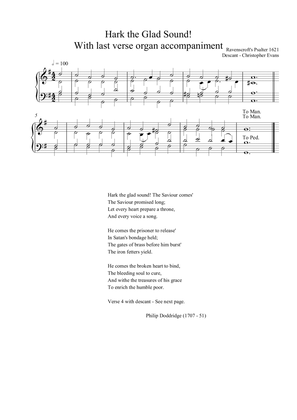 Hark the Glad Sound the Saviour Comes Descant for Choir & Organ/Keyboard
