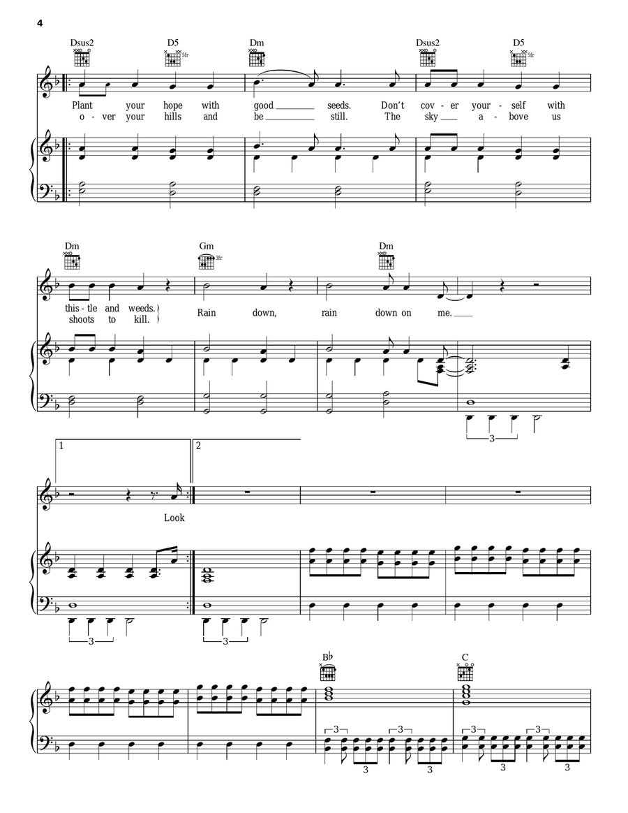 Thistle And Weeds Piano, Vocal, Guitar scores gallery preview page 4
