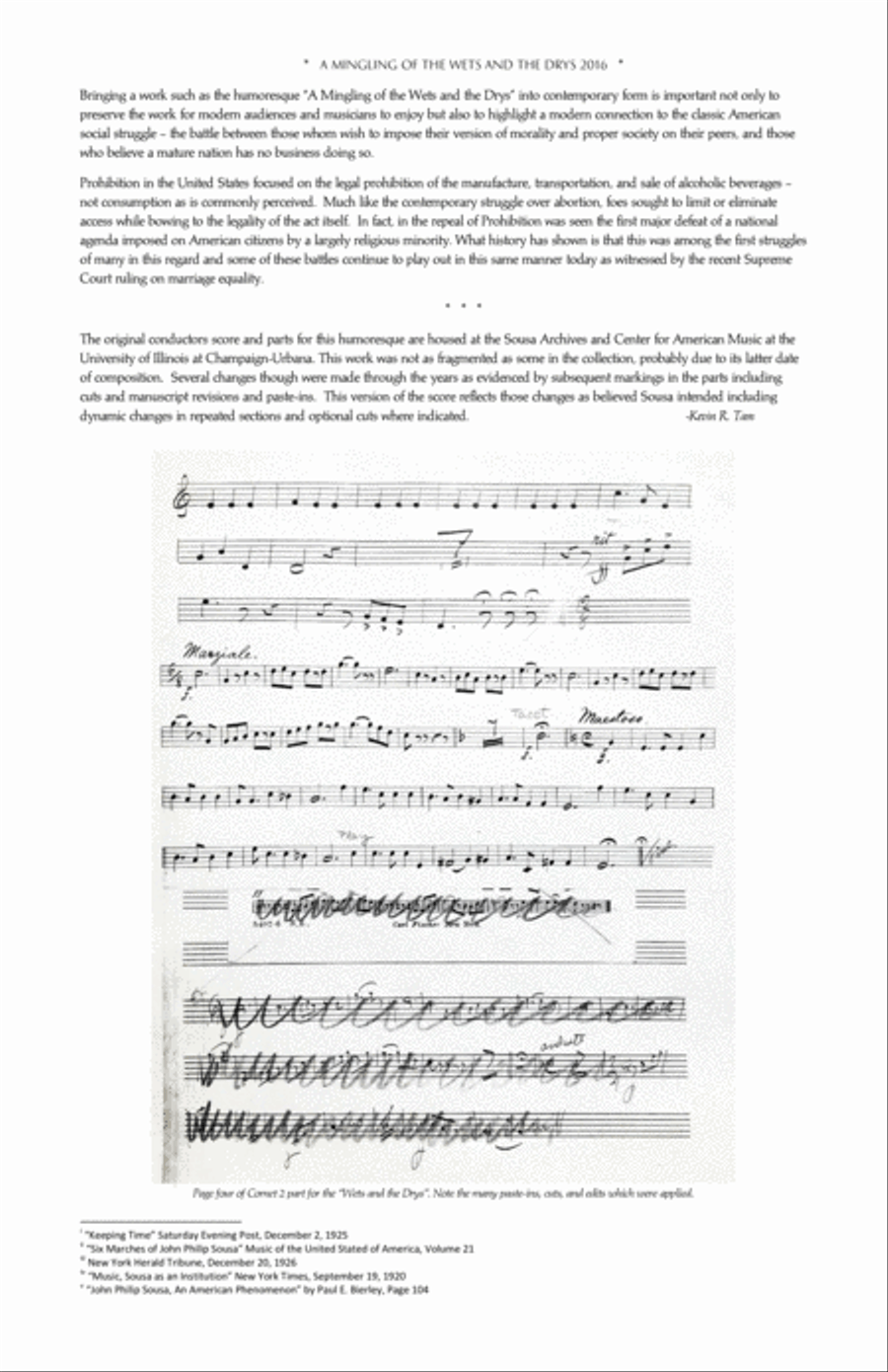 A Mingling of the Wets and the Drys - A Humoresque - Conductor's Score Concert Band scores gallery preview page 4
