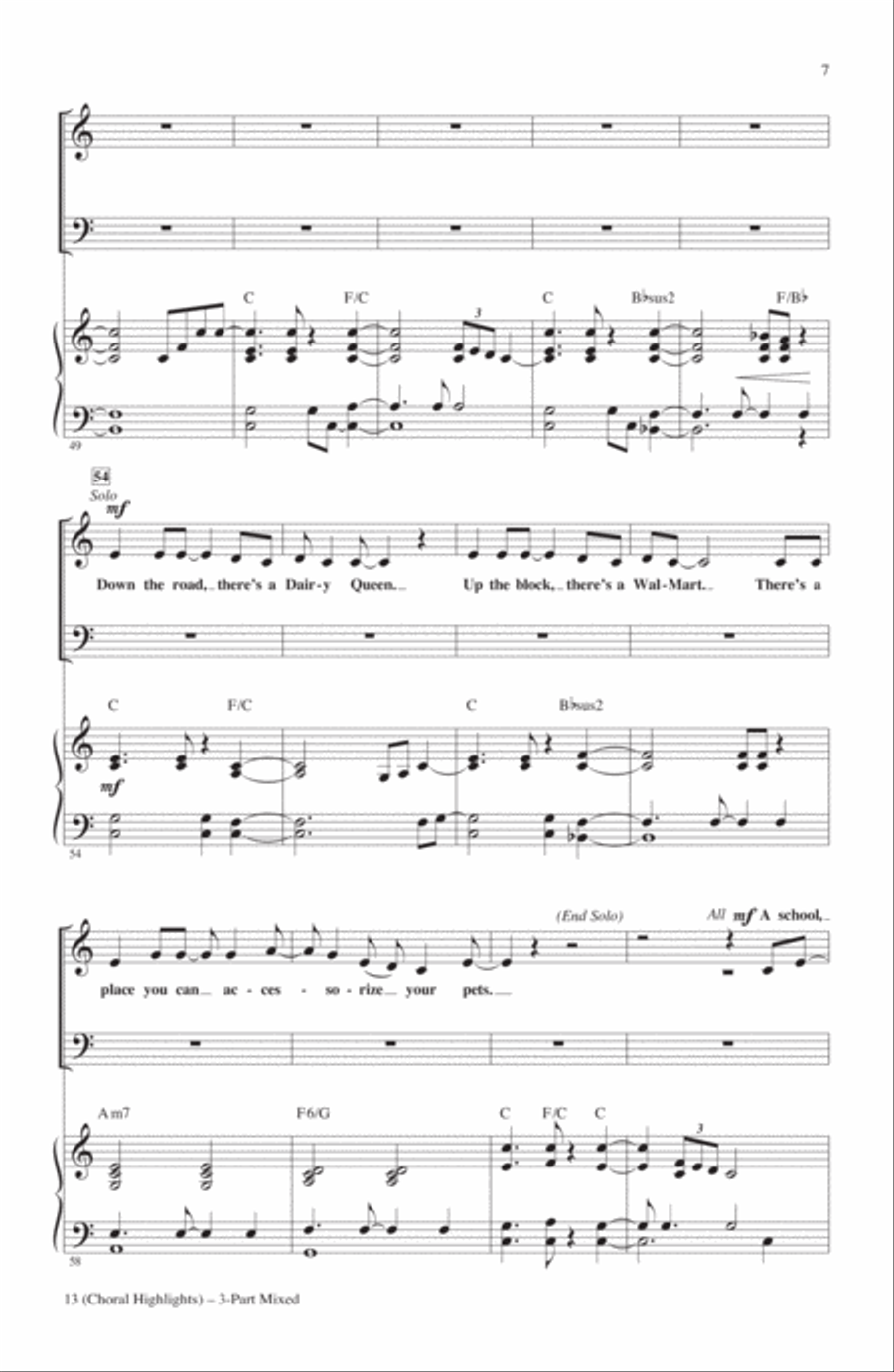 13 (Choral Highlights From The Broadway Musical) (arr. Roger Emerson) 3-Part scores gallery preview page 6