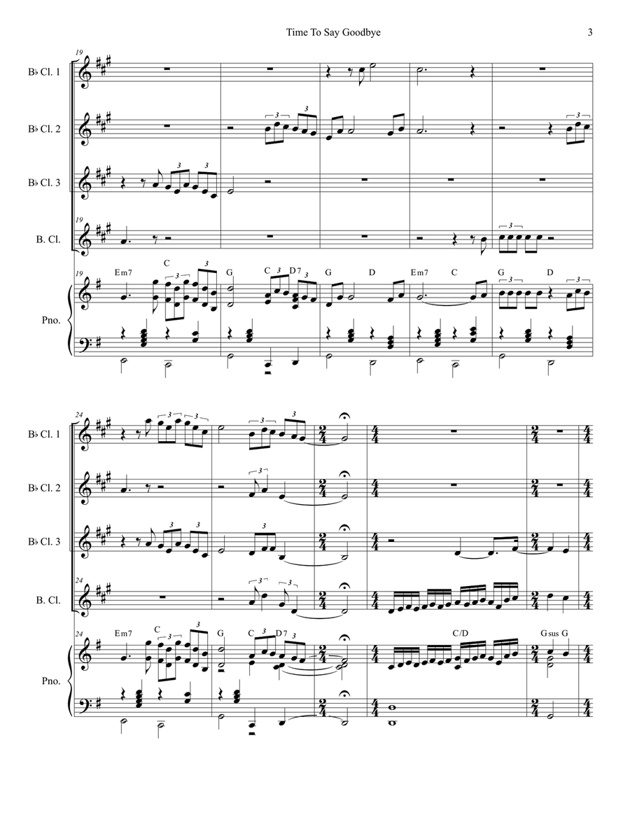 Time To Say Goodbye Time To Say Goodbye Woodwind Ensemble scores gallery preview page 3