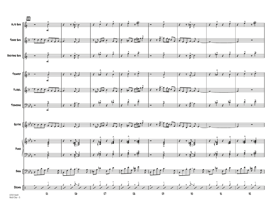 Red Clay - Conductor Score (Full Score) Jazz Ensemble scores gallery preview page 5