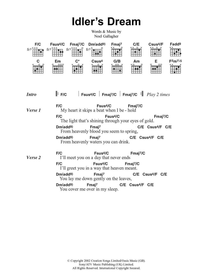 Idler's Dream Idler's Dream Easy Guitar scores gallery preview page 1