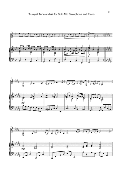 Trumpet Tune and Air, by Purcell; for solo Alto Saxophone and Piano image number null