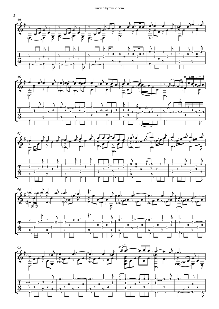 Hallelujah Acoustic Guitar scores gallery preview page 2