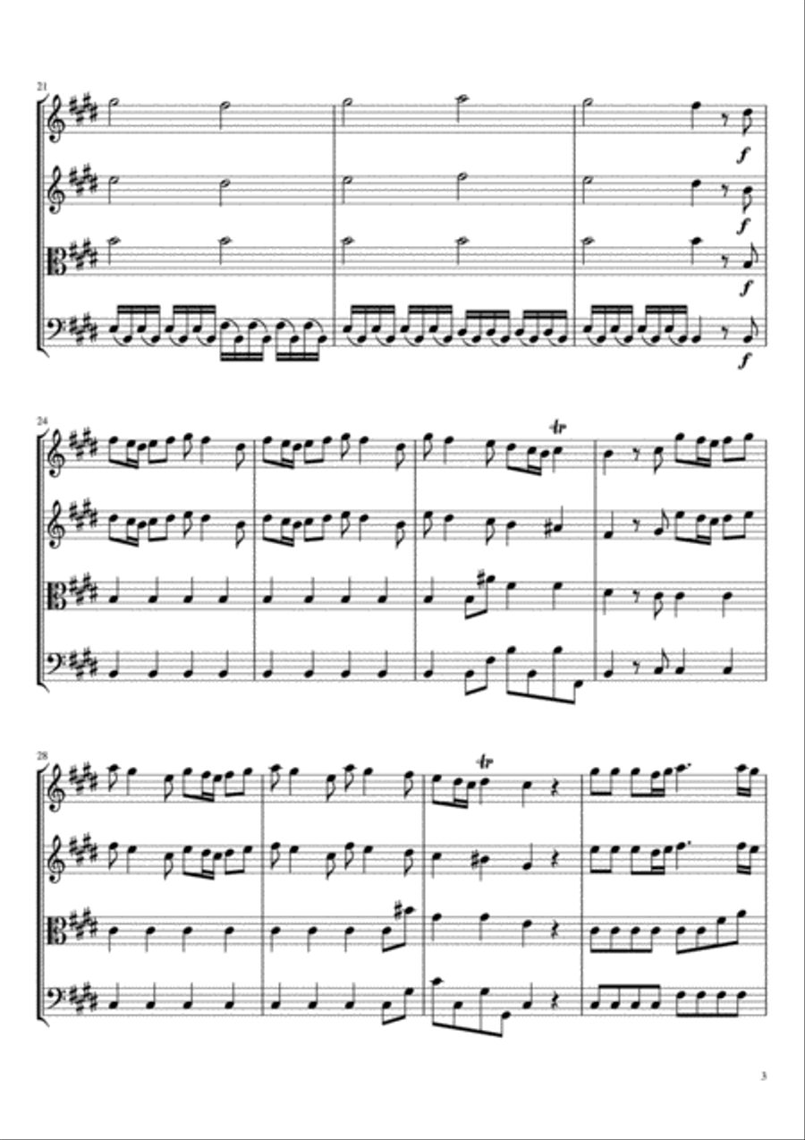 The Four Seasons, Spring, First Movement String Quartet scores gallery preview page 4