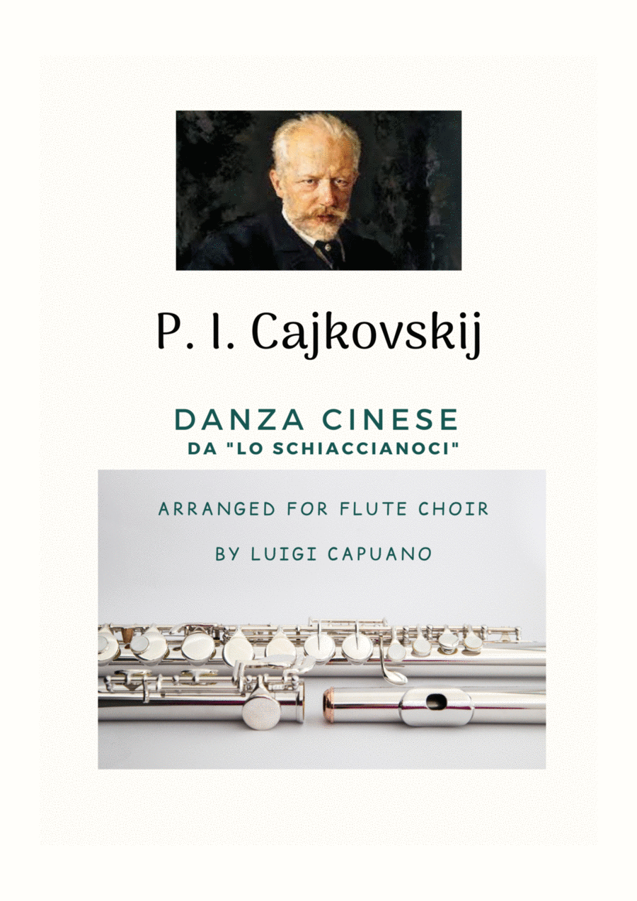 Cajkovskij: Danza cinese (Lo schiaccianoci) for Flute choir - Flute quintet Flute Choir scores gallery preview page 1