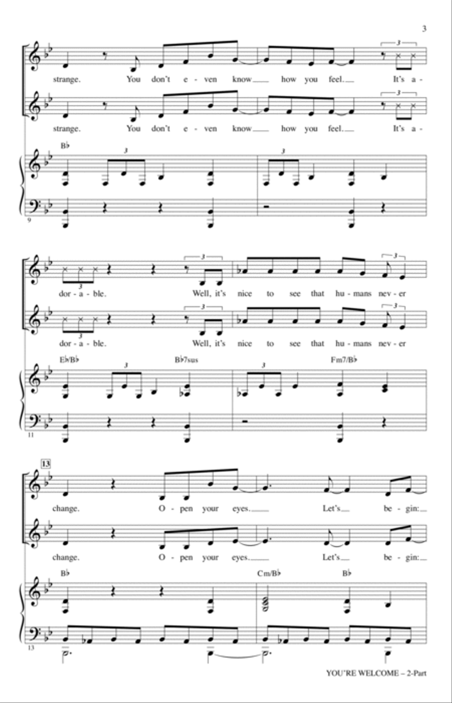 You're Welcome (from Moana) (arr. Mark Brymer) 2-Part scores gallery preview page 2