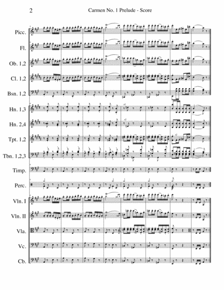 Prelude No. 1 from Carmen for Full Orchestra