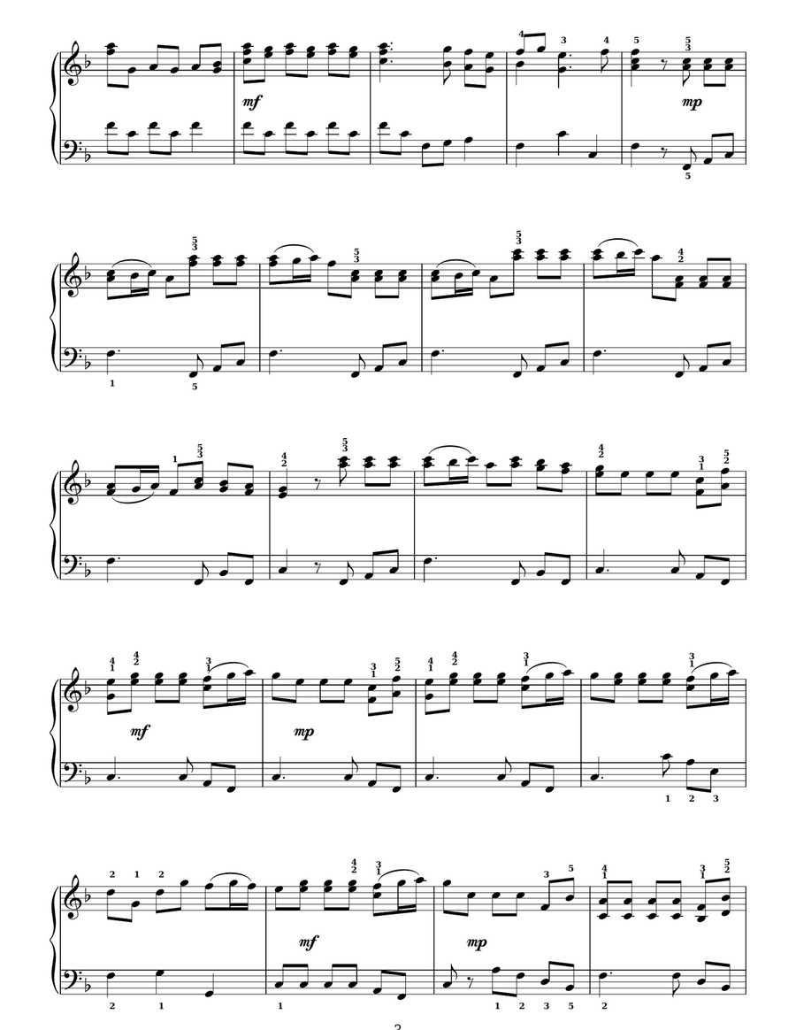 Allegro (from The Water Music Suite) Easy Piano scores gallery preview page 3