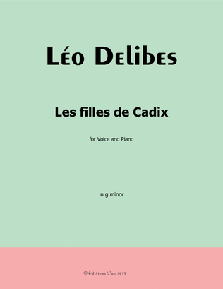 Book cover for Les filles de Cadix, by Delibes, in g minor